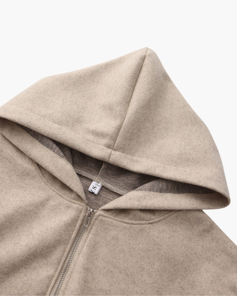 Marlow Wool Zip-Up Jacket with Hood