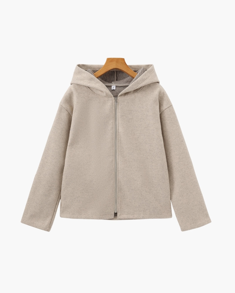 Marlow Wool Zip-Up Jacket with Hood