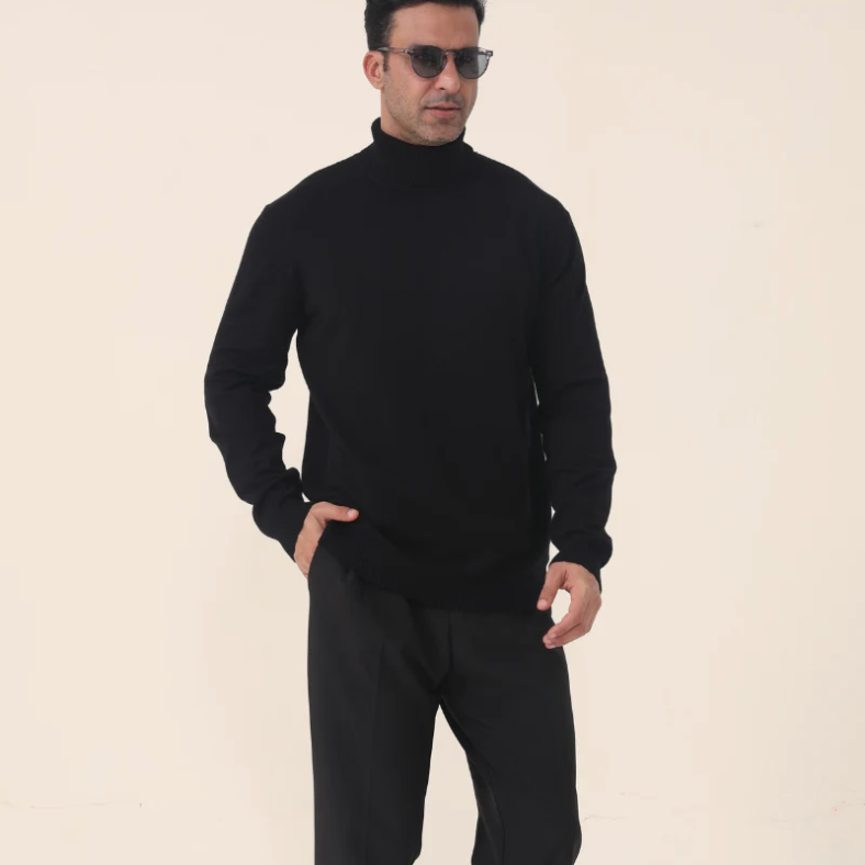 Merino wool turtleneck sweater