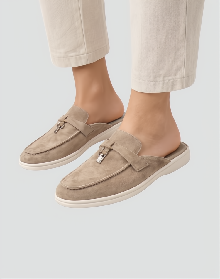 Elegant women’s suede mules