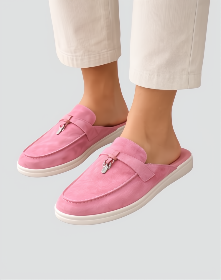 Elegant women’s suede mules