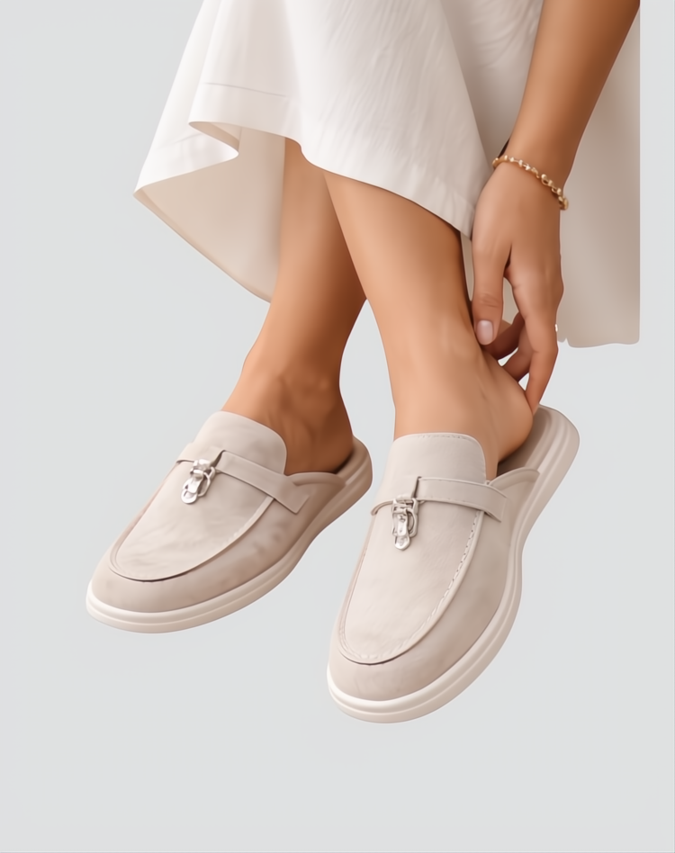 Elegant women’s suede mules