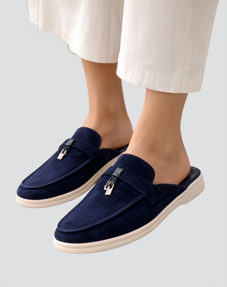 Elegant women’s suede mules