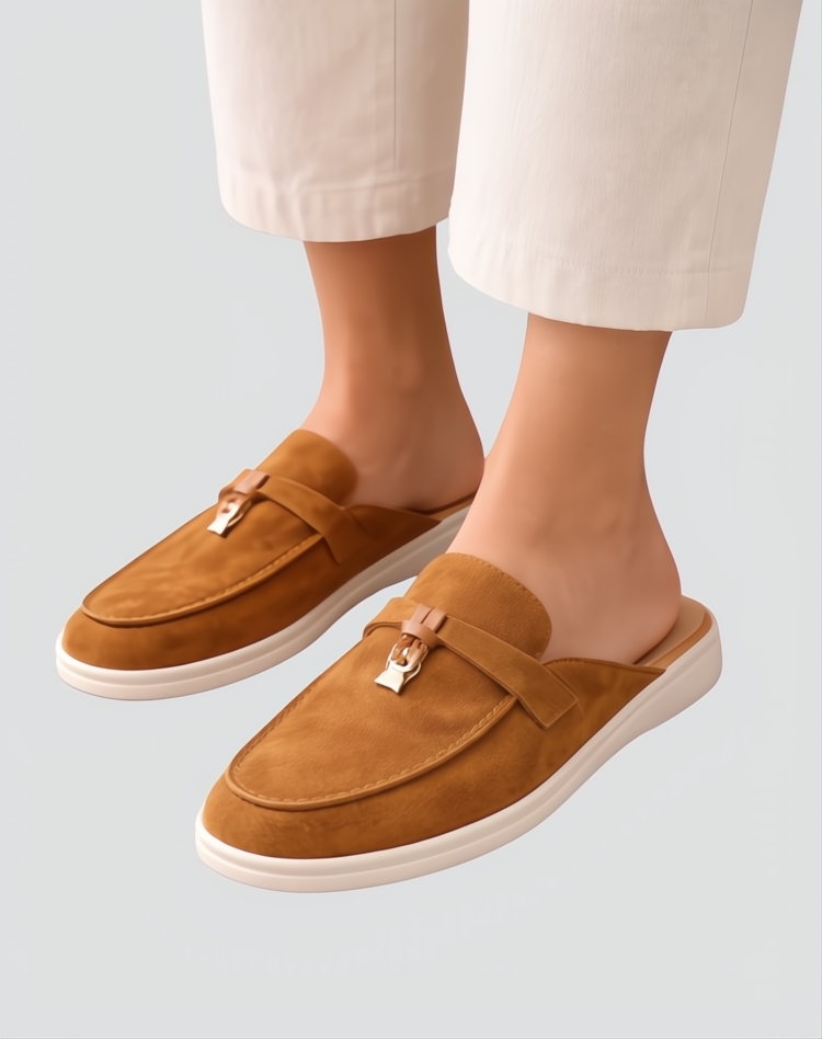 Elegant women’s suede mules