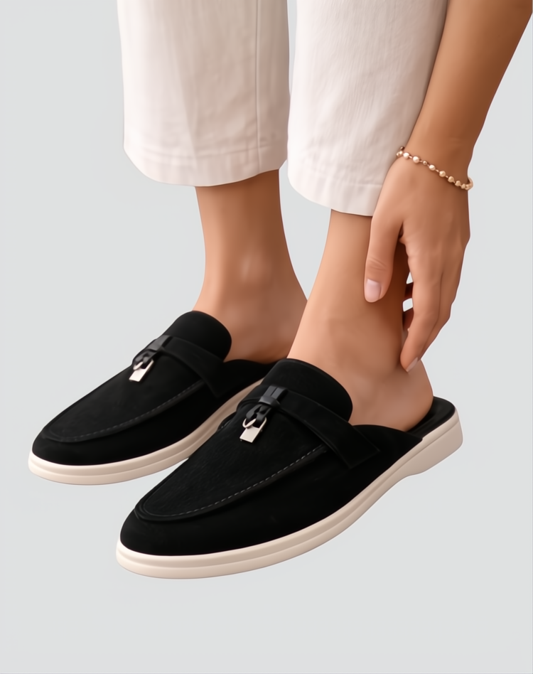 Elegant women’s suede mules